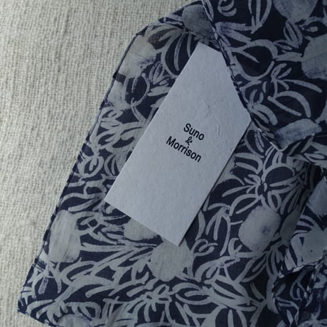 Cotton Silk  Printed Stole S (Blaoga Navy)