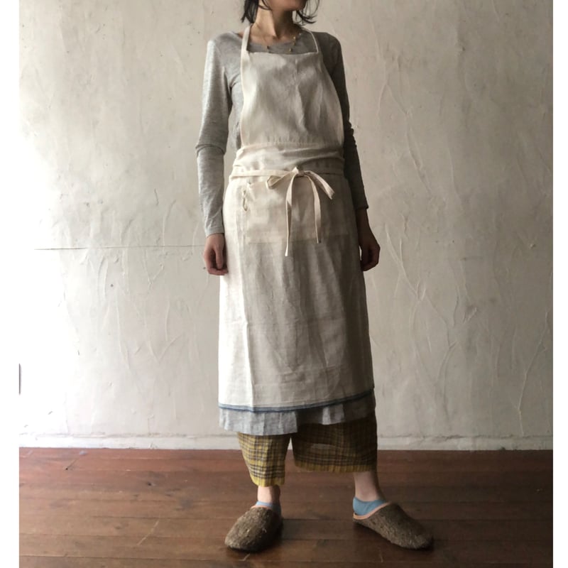 Organic Khadi Full Apron (Indigo Selvedge) | Su