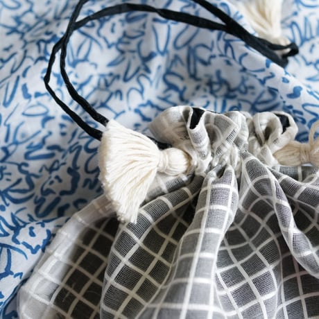 Silk + Viscose Drawstring Bag ( White / S)