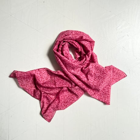 Silk Cotton Printed Stole (Mini Nerium-Pink 55x180)
