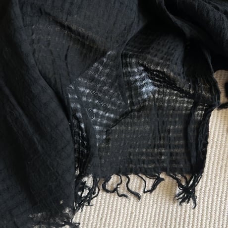 Khadi Natural Dyed Stole (Mud Black)