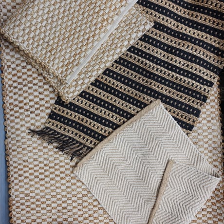 Jute Square Patterned Rug 100x140
