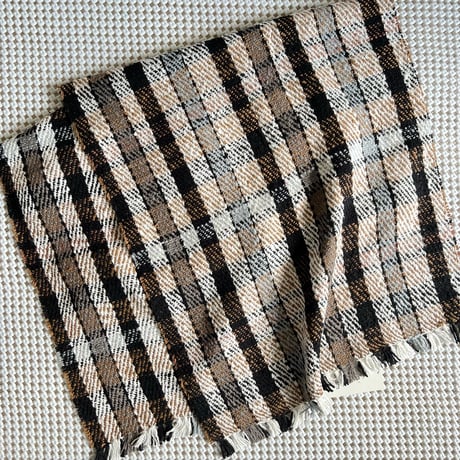Gara-bou Medium Stole Kabe WS 50×190cm (Twill Plaid - Brown)
