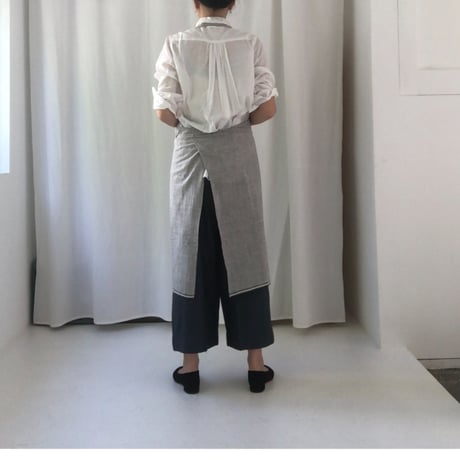 Organic Khadi Full Apron (Brush Gray)