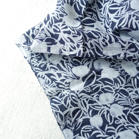 Cotton Silk  Printed Stole S (Blaoga Navy)