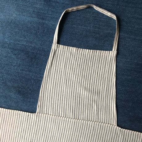 Organic Khadi Full Apron (Charcoal Pin Stripe)