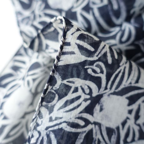 Cotton Silk  Printed Stole S (Blaoga Navy)