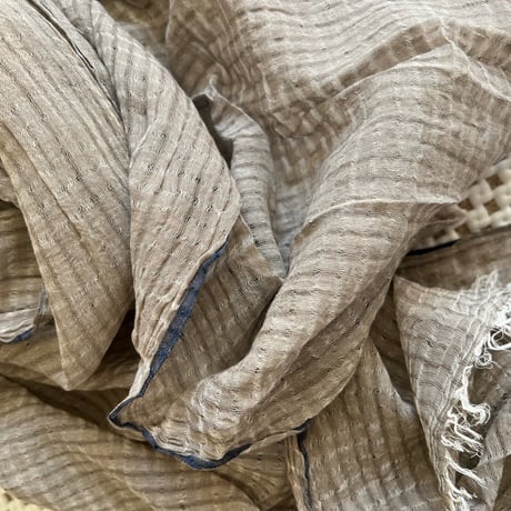 TC Khadi Chambray Stole (Beige Gray)