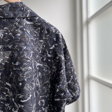 #100 Khadi Printed Bowler Shirts Regular (Nerium Charcoal)