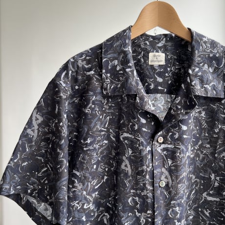 #100 Khadi Printed Bowler Shirts Regular (Nerium Charcoal)