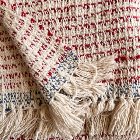 Gara-bou Medium Stole Kabe WS 50×200cm (R. Pin Border Red)
