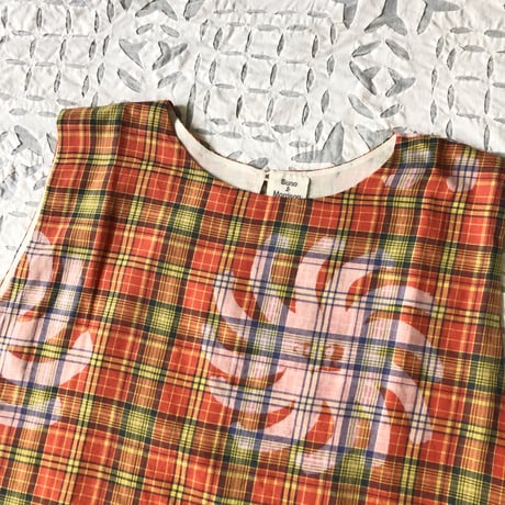 Plaid Printed Apron Dress (Red)