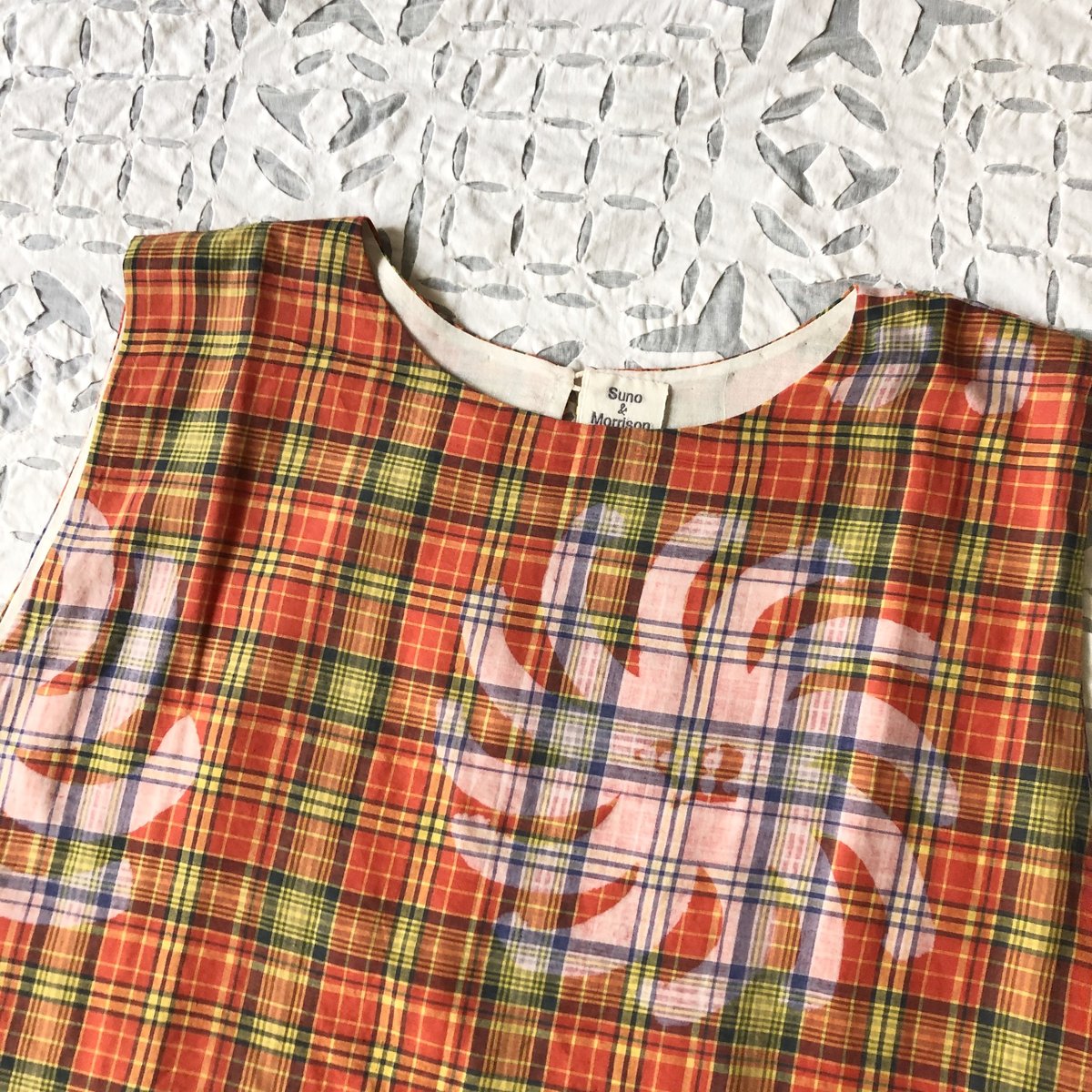 Plaid Printed Apron Dress (Red) | Suno & Morris
