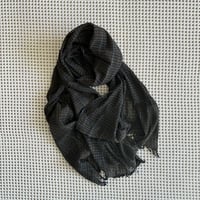 TC Khadi Chambray Stole (Charcoal Tattersall)
