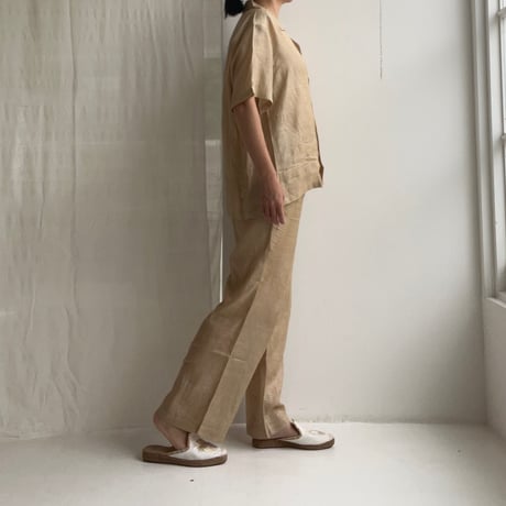 Silk Plaid Pant (Beige)