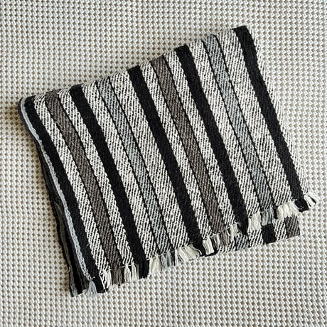 Gara-bou Blanket Stole Kabe 100×190cm (Twill Stripe - Black)