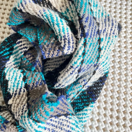 Gara-bou Muffler Stole Kabe 22×190cm (Twill Plaid - Blue)