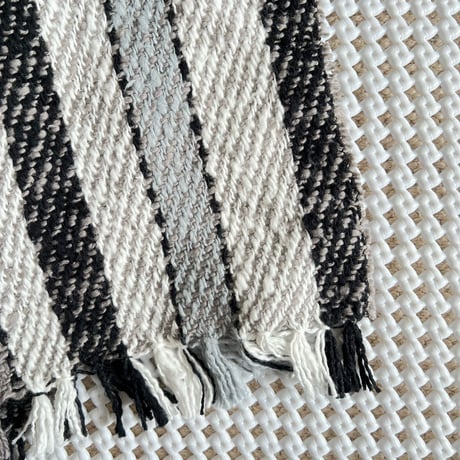 Gara-bou Muffler Stole Kabe 22×190cm (Twill Stripe - Light Gray)