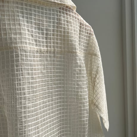 Silk + Viscose Bowler Shirts Short (Ivory)