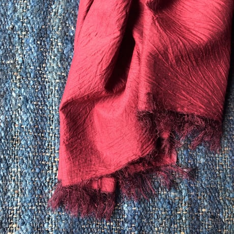 Cotton Silk Khadi Stole (Wine Red)