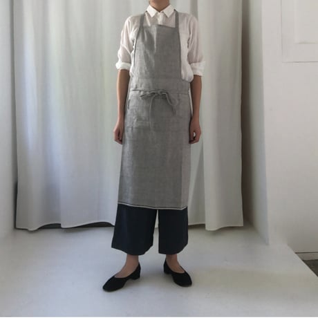 Organic Khadi Full Apron (Brush Gray)