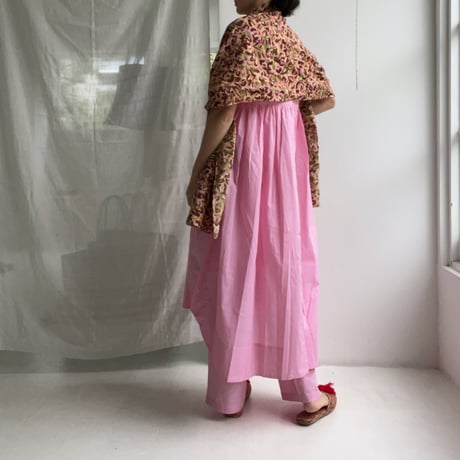 #100 Khadi Printed Stole (Nerium-Pink)