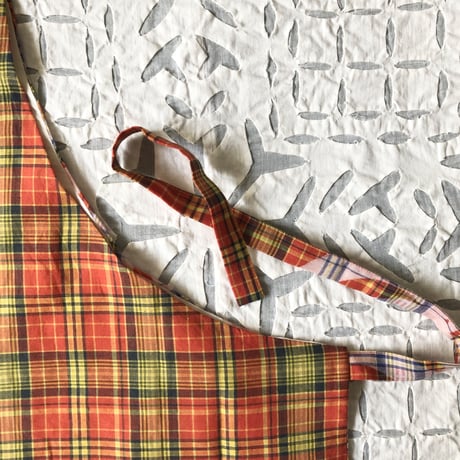 Plaid Printed Apron Dress (Red)