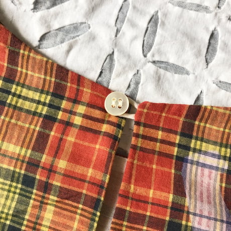Plaid Printed Apron Dress (Red)