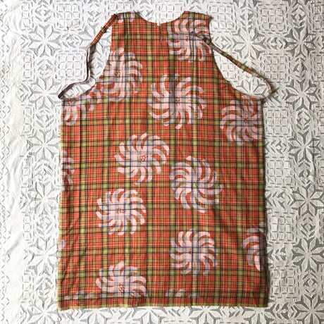 Plaid Printed Apron Dress (Red)