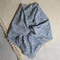 Silk Cotton Printed Scarf (Mini Nerium-Blue 100x100)