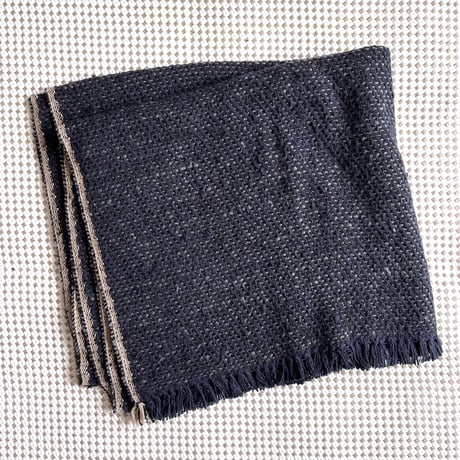 Gara-bou Blanket Stole Kabe 100×190cm (Twill - Black Gray)