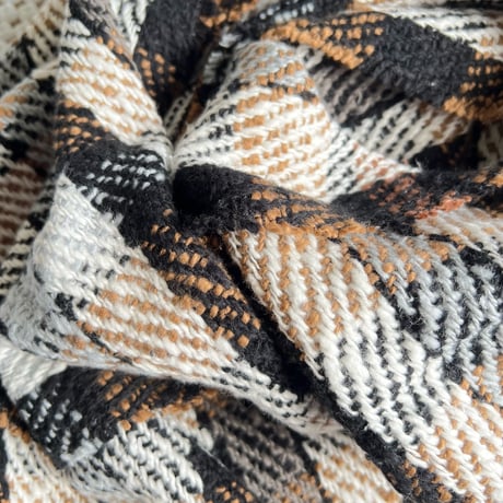 Gara-bou Muffler Stole Kabe 22×190cm (Twill Plaid - Brown)