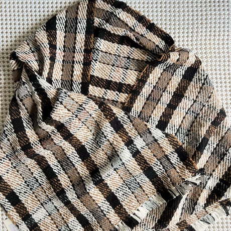 Gara-bou Medium Stole Kabe WS 50×190cm (Twill Plaid - Brown)