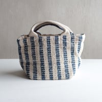 Gara-bou × Canvas Small Tote (Indigo Stripe)