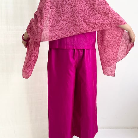 Silk Cotton Printed Stole (Mini Nerium-Pink 55x180)