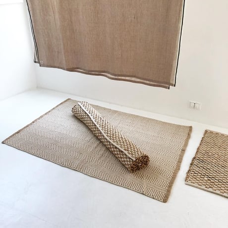 Jute Cotton Herringbone Rug 50x70