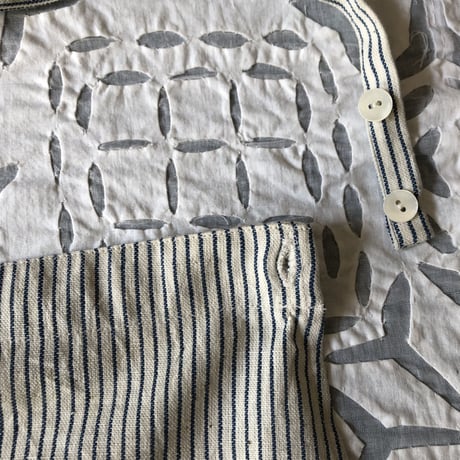 Organic Khadi Kid's Full Apron ( Indigo Selvedge / Indigo Hickory / Charcoal Pin Stripe )