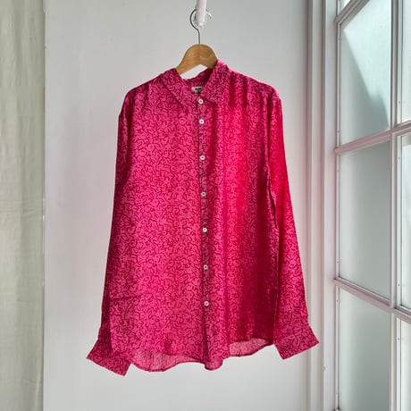 Bamboo Silk Printed Shirts (Pink / 2sizes)