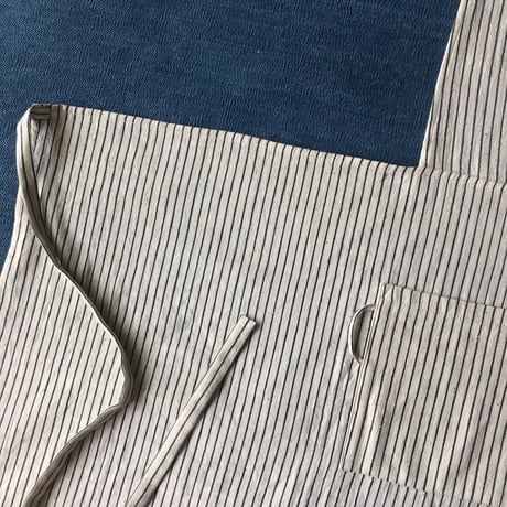 Organic Khadi Full Apron (Charcoal Pin Stripe)