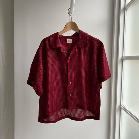 スノアンドモリソン　Silk Plaid Bowler Shirts ベージュ fit=scale-down,w=1200