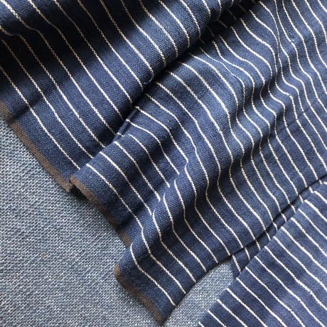 Organic Khadi Coverall Apron (Indigo pin stripe)
