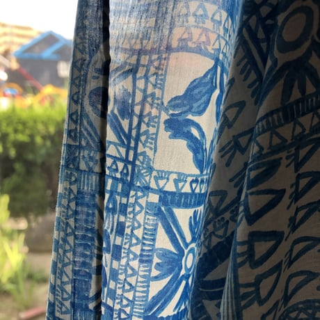 Cotton Silk Printed Stole 105x180 (Block Blue)