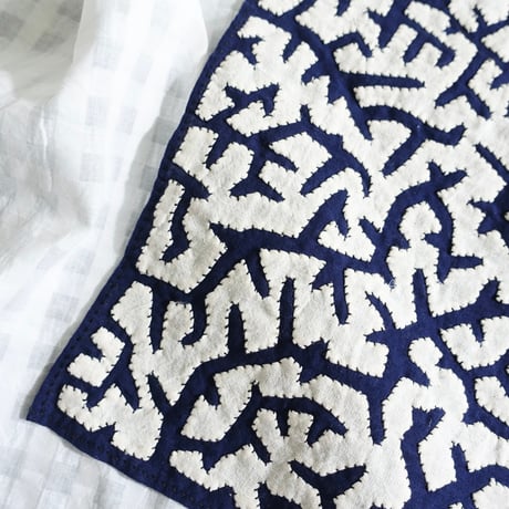 Katab Fabric #Navy - Ivory Patch (55x55)