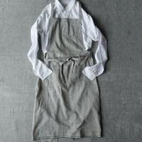 Organic Khadi Full Apron (Brush Gray)