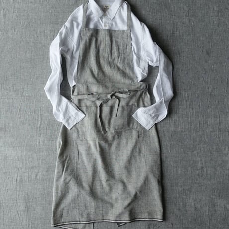 Organic Khadi Full Apron (Brush Gray)