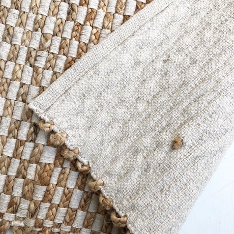 Jute Cotton Checkered Rug 100x140