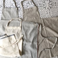 Organic Khadi Kid's Full Apron ( Indigo Selvedge / Indigo Hickory / Charcoal Pin Stripe )