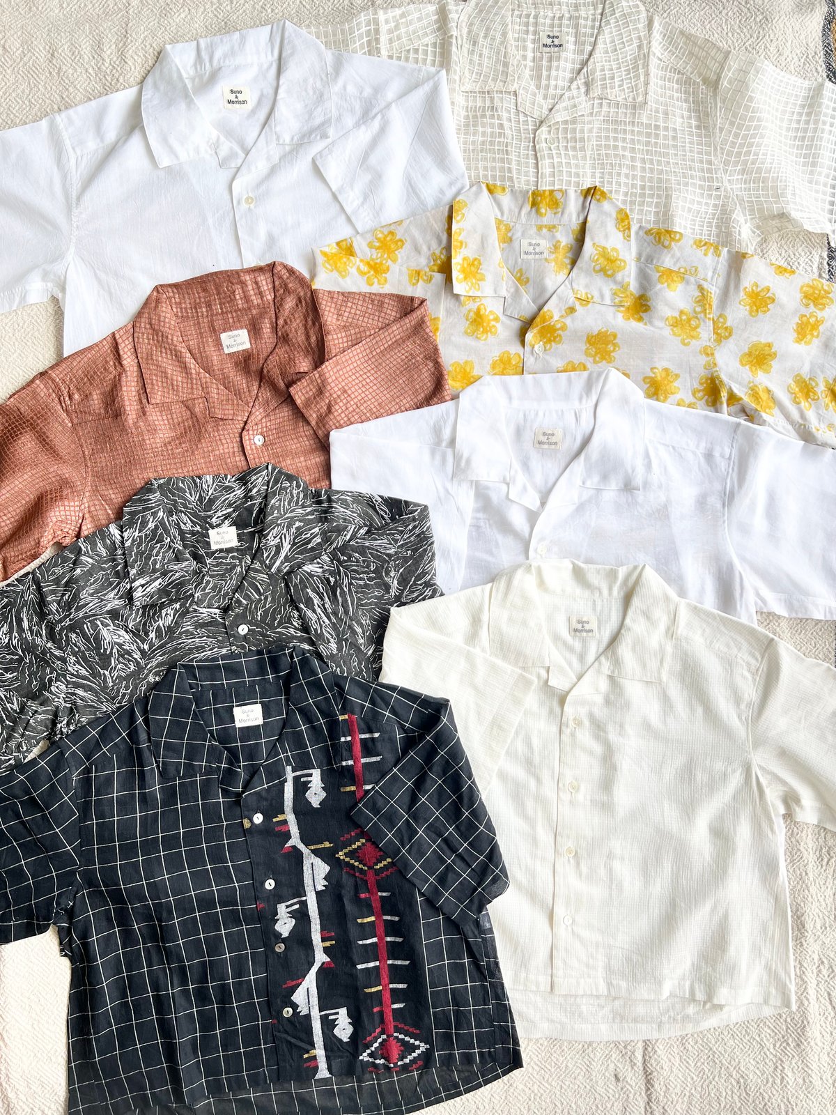 スノアンドモリソン　Silk Plaid Bowler Shirts ベージュ Suno&Morrison Silk Plaid Bowler Shirts - Beige