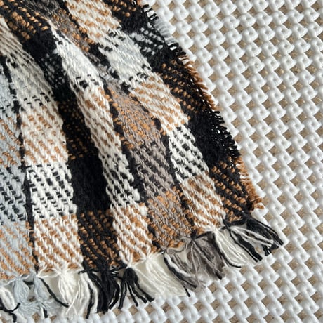 Gara-bou Muffler Stole Kabe 22×190cm (Twill Plaid - Brown)