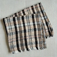 Gara-bou Blanket Stole Kabe 100×190cm (Twill Plaid - Brown)